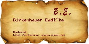 Birkenheuer Emőke névjegykártya